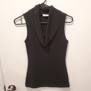 Black Cowl Neck Top